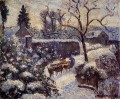 die Wirkung von Schnee in Montfoucault 1891 Camille Pissarro